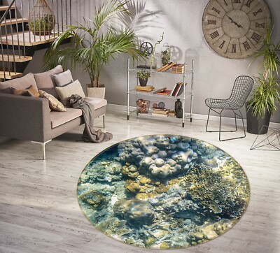3D Submarine Coral O1419 Game Rug Mat Round Elegant Photo Carpet Mat Eve 2023
