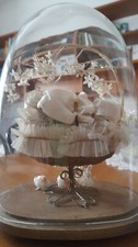 ARTE SACRA MARIA BAMBINA  in cera in teca vetro soffiato