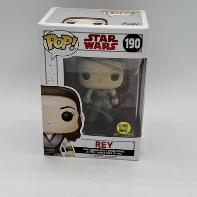 Star Wars Rey Funko Pop #190 Glow In Dark Costco Exclusive *Shelf Wear*