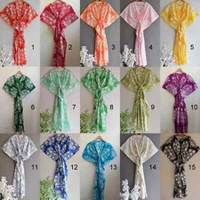 Indian Vintage 100 Cotton Long Beach Maxi Kaftan Dress One Size Caftan Kimono