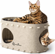Cat House for Indoor Cats, Cat Bed Cave for Multiple  Large Cats up to 22 Lbs,