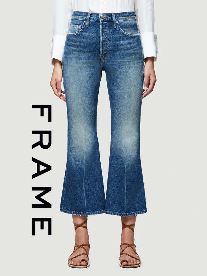 Frame cropped hot sale flare jeans