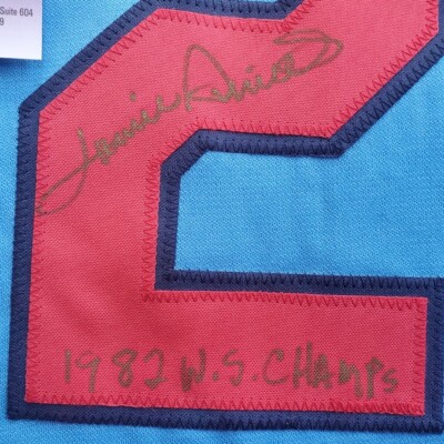 Nice Autographed St. Louis Cardinals Lonnie Smith Custom Jersey