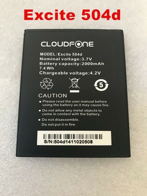 NEW Excite 504d Battery For CLOUDFONE Mobile Phone Battery 2000mAh 3.7V