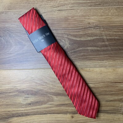 NWT Men's Little Black Tie Red and Sliver Tie Christmas New Years Holiday