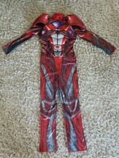 YOUTH BOYS Large Sz 10/12 RED Power Rangers Movie Muscle Costume Very Nice