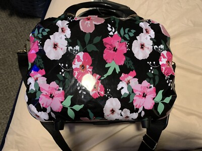 Triforce HARD BEAUTY CASE w Interior Panels BLACK FLORAL