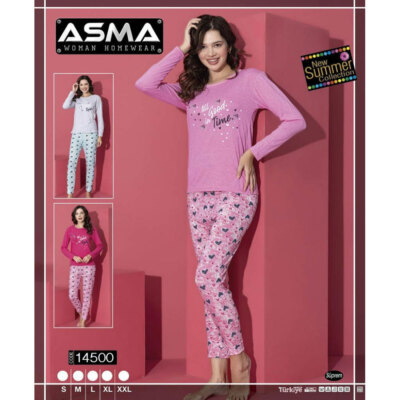 Damen Schlafanzug langer Pyjama Langarm S-2XL  good time