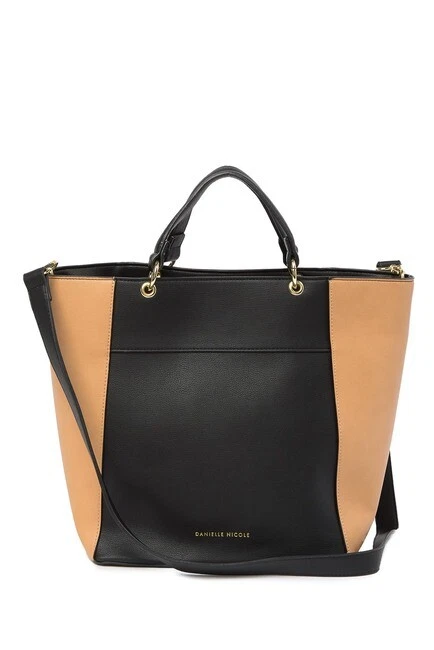 Danielle Nicole Meghan Brown Black Crossbody Tote Bag X1004 - Image 2 of 4