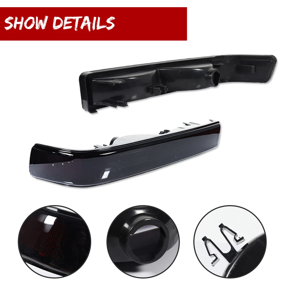 Fits 1998-2004 Chevy S10 Blazer GMC Sonoma Smoke Bumper Lights Signal Lamp 98-04 - Image 3 of 4