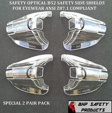 B52+ SIDE SHIELDS FOR RX GLASSES SAFETY EYEWEAR EYE PROTECTION ANSI Z87.1 (2 PR)