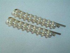 VINTAGE FAUX PEARL CREAM BOBBY PINS UP DO HAIR ACCESSORY