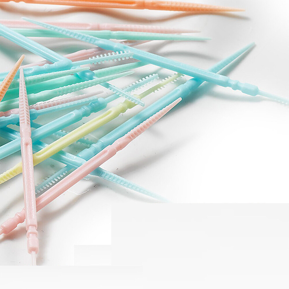 1060Pcs Plastic Dental Picks Oral Hygiene 2 Way Interdental Brush Tooth