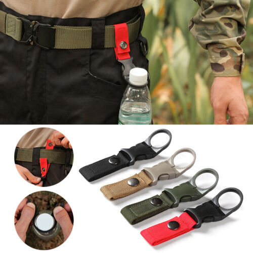 Tactical Kettle Outdoor Water Bottle Buckle Backpack Belt Hanging Hook Clip Tool - Picture 1 of 16