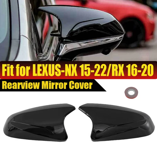 For Lexus NX350 RX350 RX500h 2015-2024 Glossy Black Mirror Cover Cap Replacement