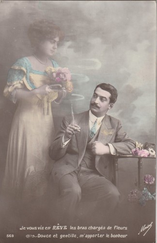 Carte Postale Patriotique Ancienne - Je Rêve Au Bonheur De T'aimer Toujours