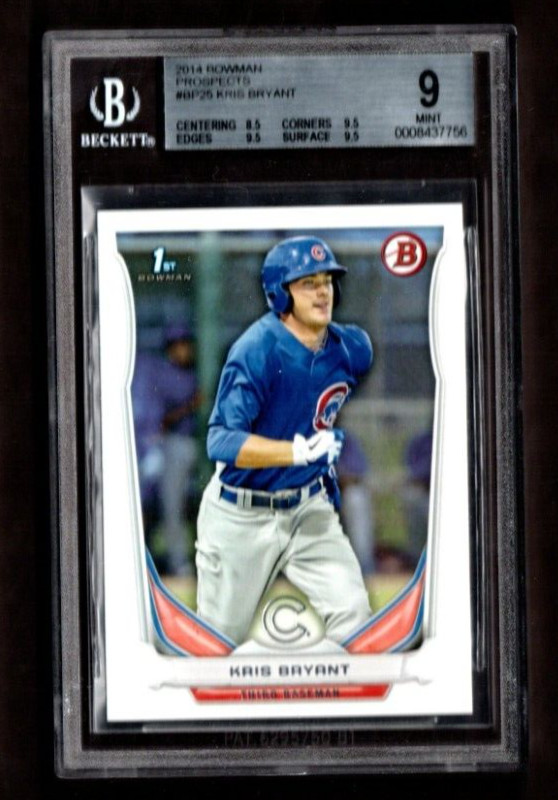 2014 Bowman Prospects KRIS BRYANT (RC) rookie #BP25  BGS 9 MINT (c)