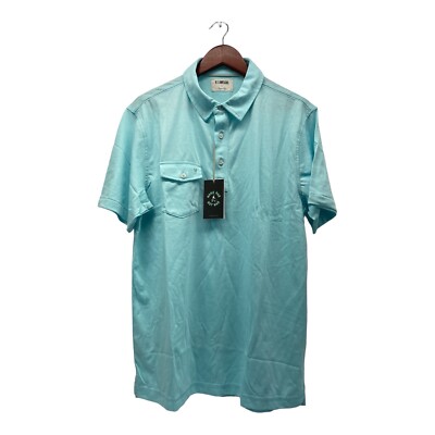 Linksoul Tempus Fugit Men s Large Aque No Iron No Shrink Polo Shirt