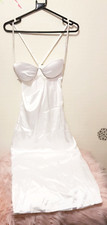 Ladies Fashion Cocktail Club Party Rhinestone White  Dress Size M/10