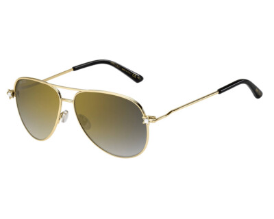 Jimmy Choo Gold Aviator Sunglasses with Gray Gradient Lenses Alyssa | Pale Gold Aviator Sunglasses | Jimmy Choo main image 3