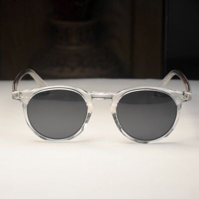 Vintage black polarized sunglasses mens crystal clear solid acetate glasses gift
