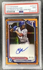 2024 1st Bowman Chrome Chandler Pollard /25 Orange Shimmer Refractor Auto RC