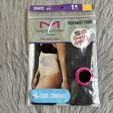 Maidenform Flexees Shapewear Womens Size Medium High Waist Thong Soft Seamless