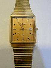Rado Watch Men Vintage Gold Quartz Rectangula...