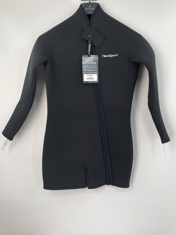 Neosport 7mm Mens Neoprene Wetsuit Black Size S Step In Zip Long Sleeve Shorts