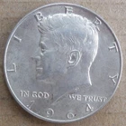 1964 D 90% Silver Kennedy Half Dollar Actual coin pictured [#102D]
