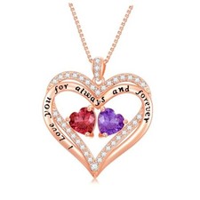 Heart Pendant Necklace I Love You for Always and Forever 12 01-02-Jan-Feb
