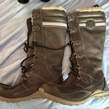 Caterpillar Women's Lace Up Long Boots Size UK 8/41 Black