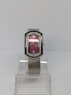 Kenneth Cole Ladies Watch Wine Red Face Silve Color Braided Band