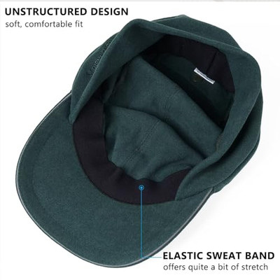 〽️Women\'s Dark Geen Winter Reflective Fleece Ponytail Hat with Ear Warmers Amazon.com: Gisdanchz Winter Running Gear for Women, Cold  main image 3
