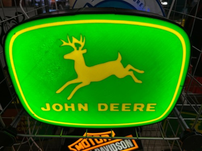 #ad Lighted John Deere Tractor Sign – 9quot; Wide – Classic Farm Equipment Advertising $19.99