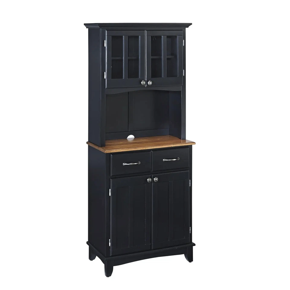 Homestyles Buffet de Buffets Buffet de Madera Negra con Hutch Negro 31' x 16' x 72' Foto 2 de 2