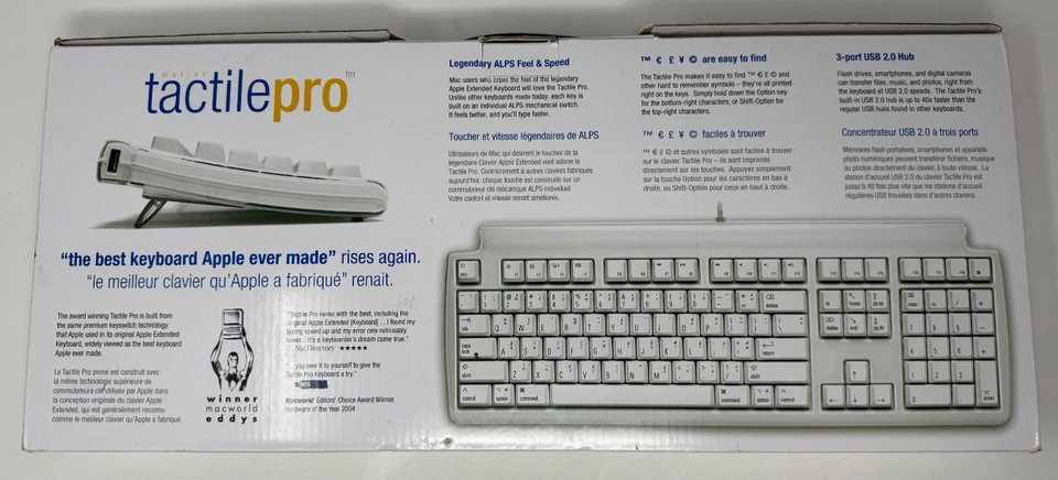 Matias Tactile Pro 4 Keyboard For Mac FK302, White - Image 2 of 4