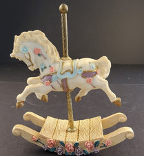Vintage 5" Carousel Rocking Horse Pastel Flowers