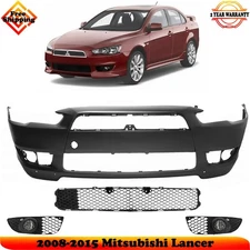 Front Bumper Cover Fascia & Fog Light Assembly For 2008-2015 Mitsubishi Lancer