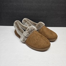 Skechers Slippers Womens Memory Foam SN 32777 Tan Size 10 Faux Fur Comfort