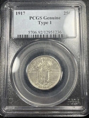 1917-P Standing Liberty Quarter Type 1 XF/AU Details
