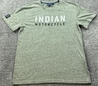 Indian Motorcycle Shirt Mens Large Green Logo Graphic Tee Est 1901 Crewneck