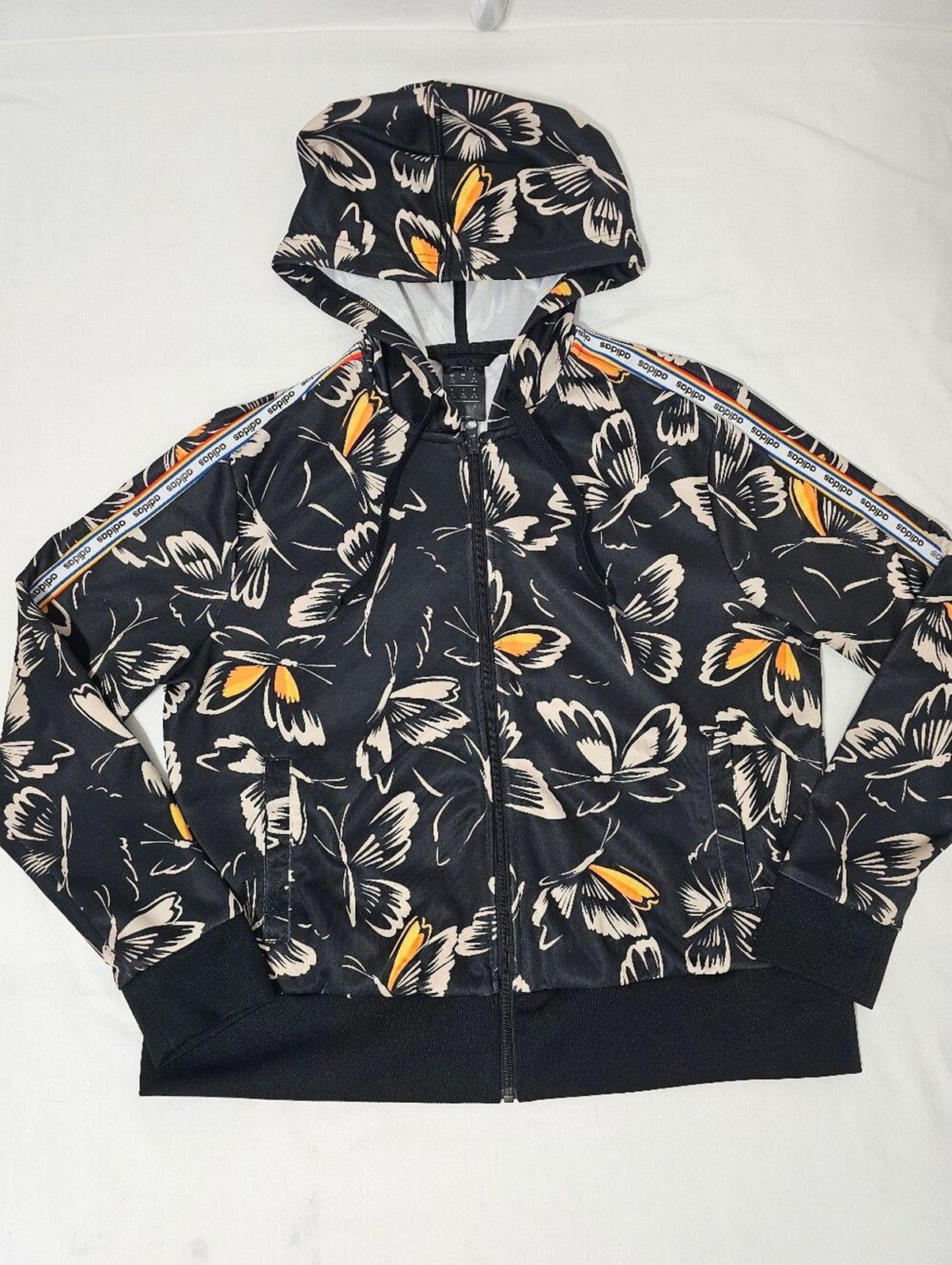 Adidas x FARM Rio Butterfly Print Full Zip Hoodie Jacket XL Women's Floral Track image 2