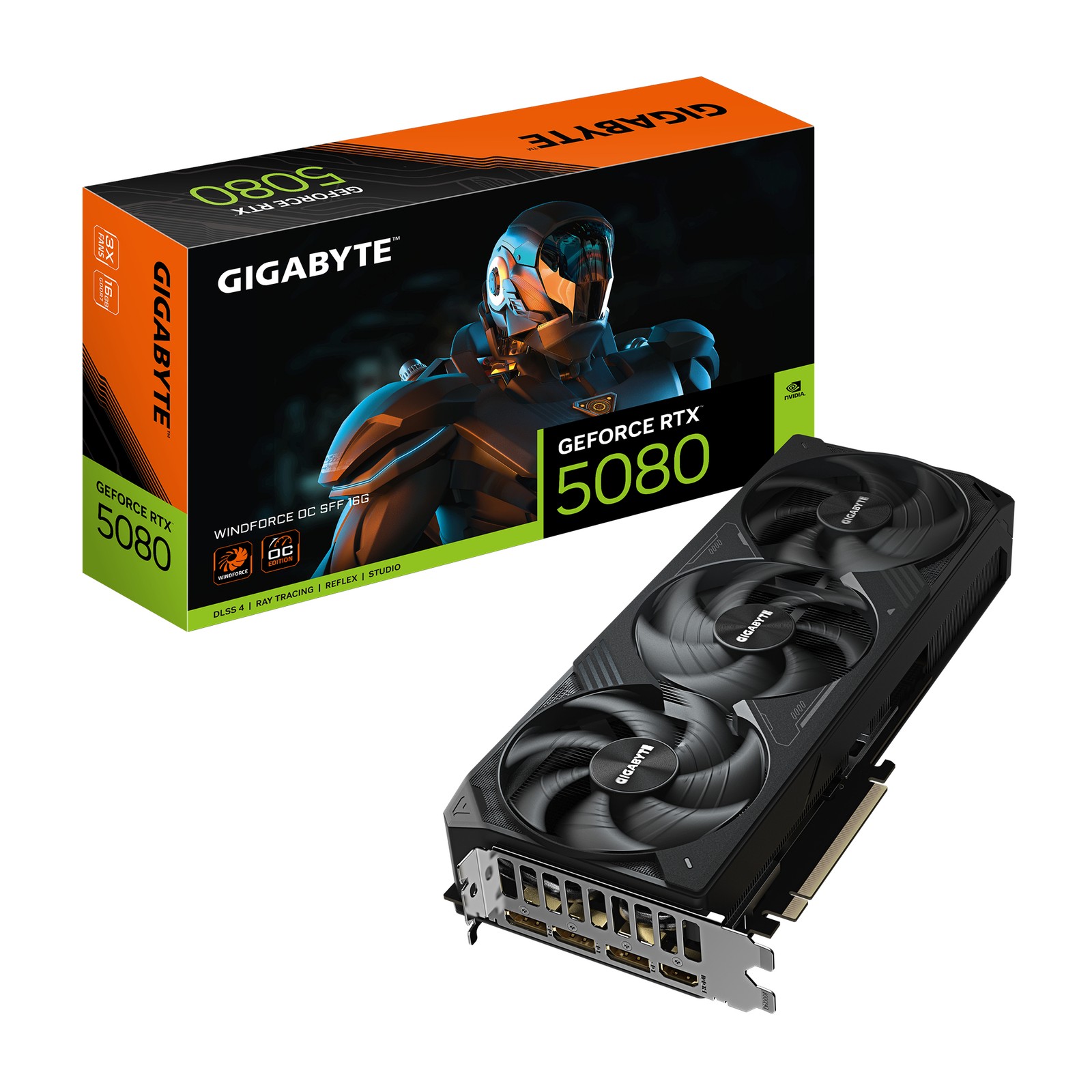 GIGABYTE GeForce RTX 5080 WINDFORCE OC SFF 16G Graphics Card - 16GB GDDR7,