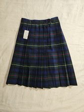 New Blue Green Plaid Knife Pleat School Skirt Girl's Size 10