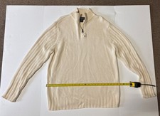 Vintage Polo Ralph Lauren Sweater XL Quarter Zip Cream Pullover 100 Cotton