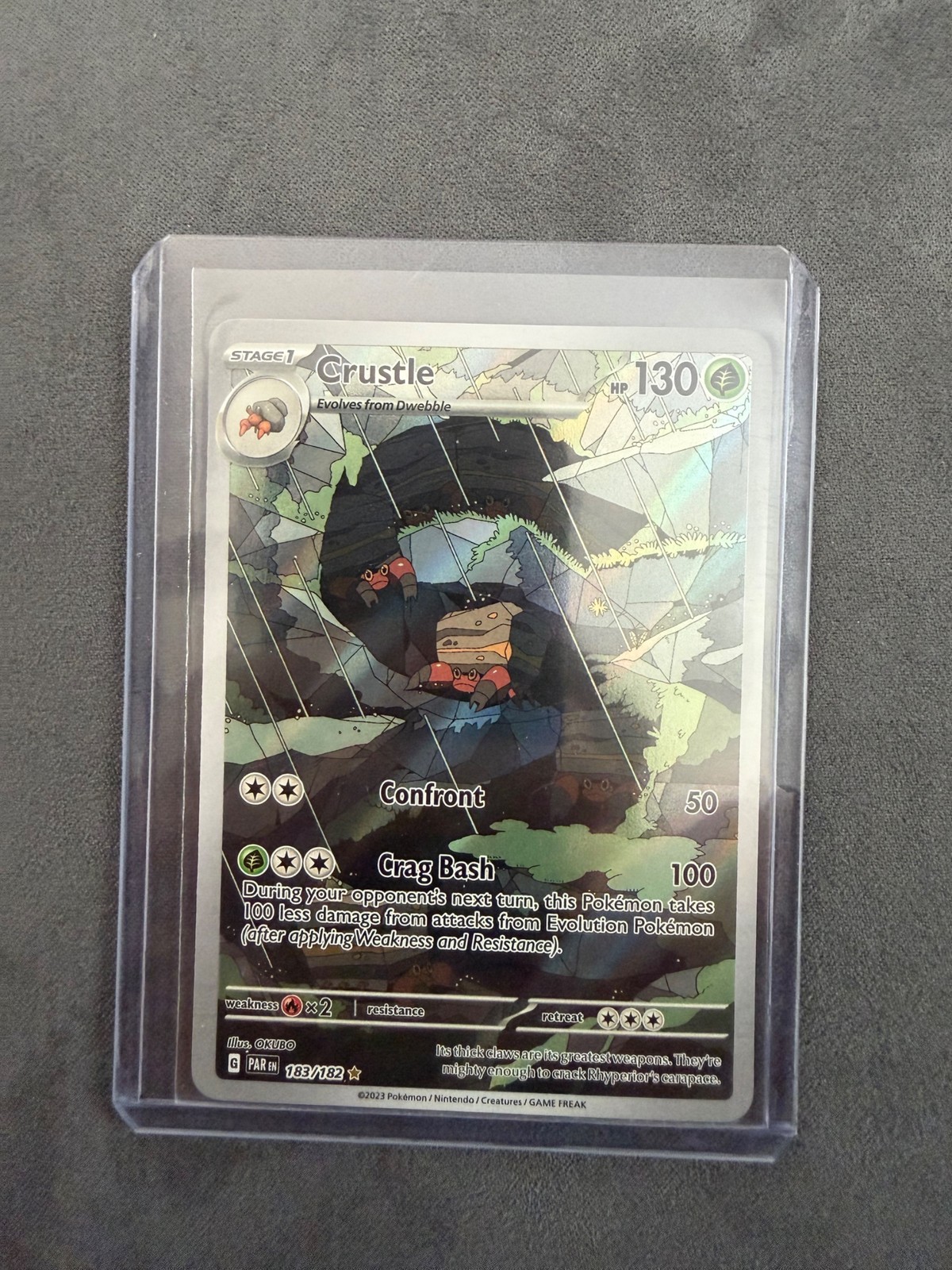 Pokemon TCG Crustle - 183/182 Holo SV04: Paradox Rift Illustration Rare