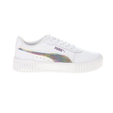 PUMA Carina 2.0 Sequins Lace Up Youth Girls White Sneakers Casual Shoes 4011830