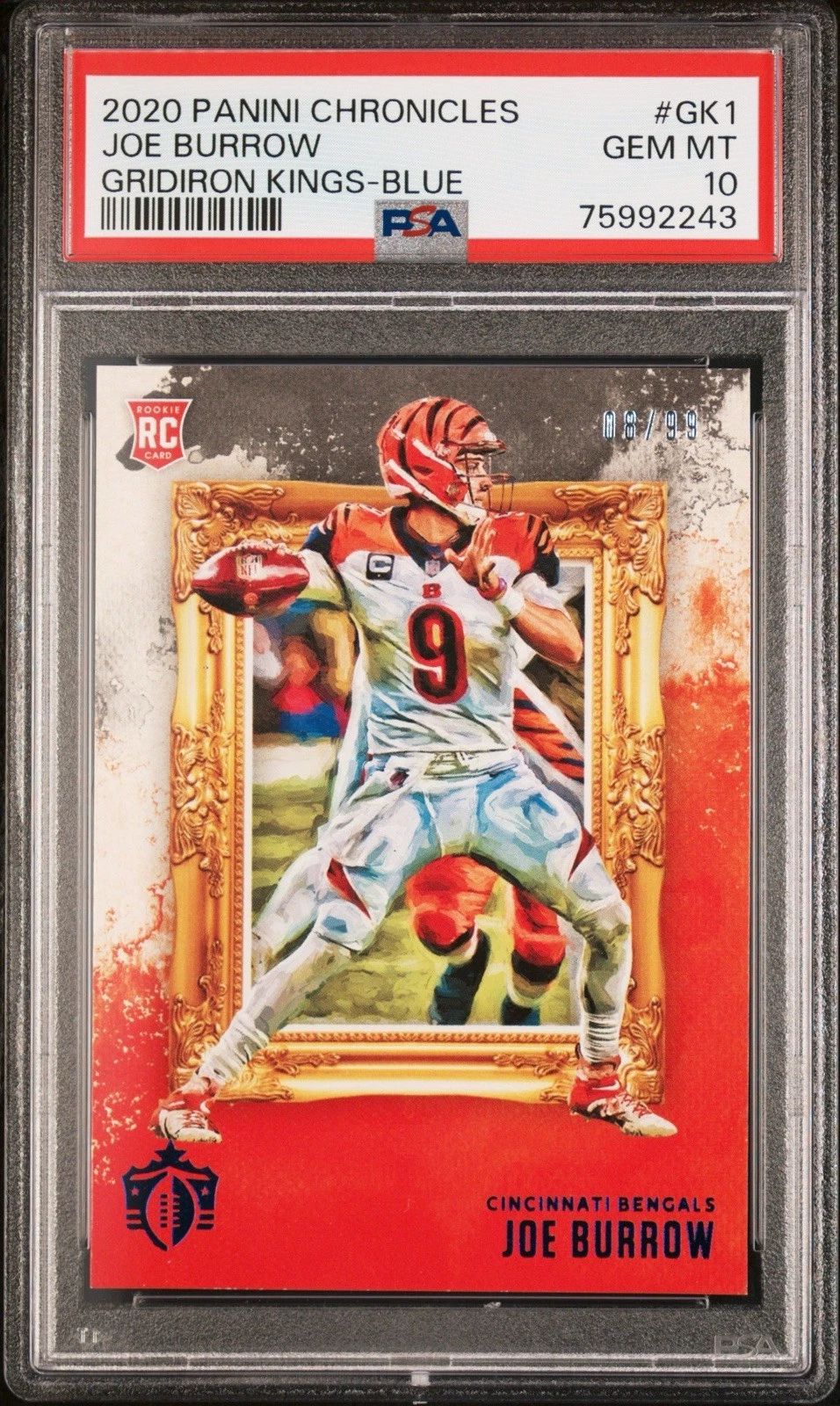 Joe Burrow Panini Chronicles Gridiron Kings #GK1 Blue
