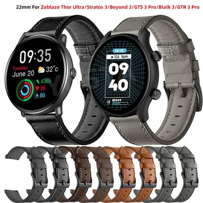 22mm Leather Band For Zeblaze Stratos / Beyond 3 Pro/Btalk 3/GTS 3 /Are 3 Strap 